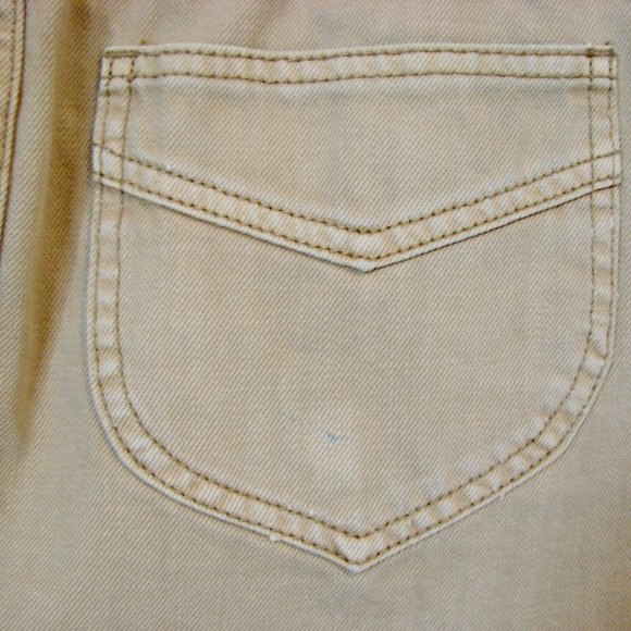 Free People Mini Skirt Beat of the Music Tan Khaki Denim Raw Hem Size 2 Small - Picture 15 of 16